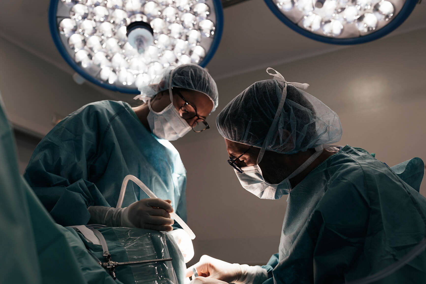 Two surgeons in operating room.