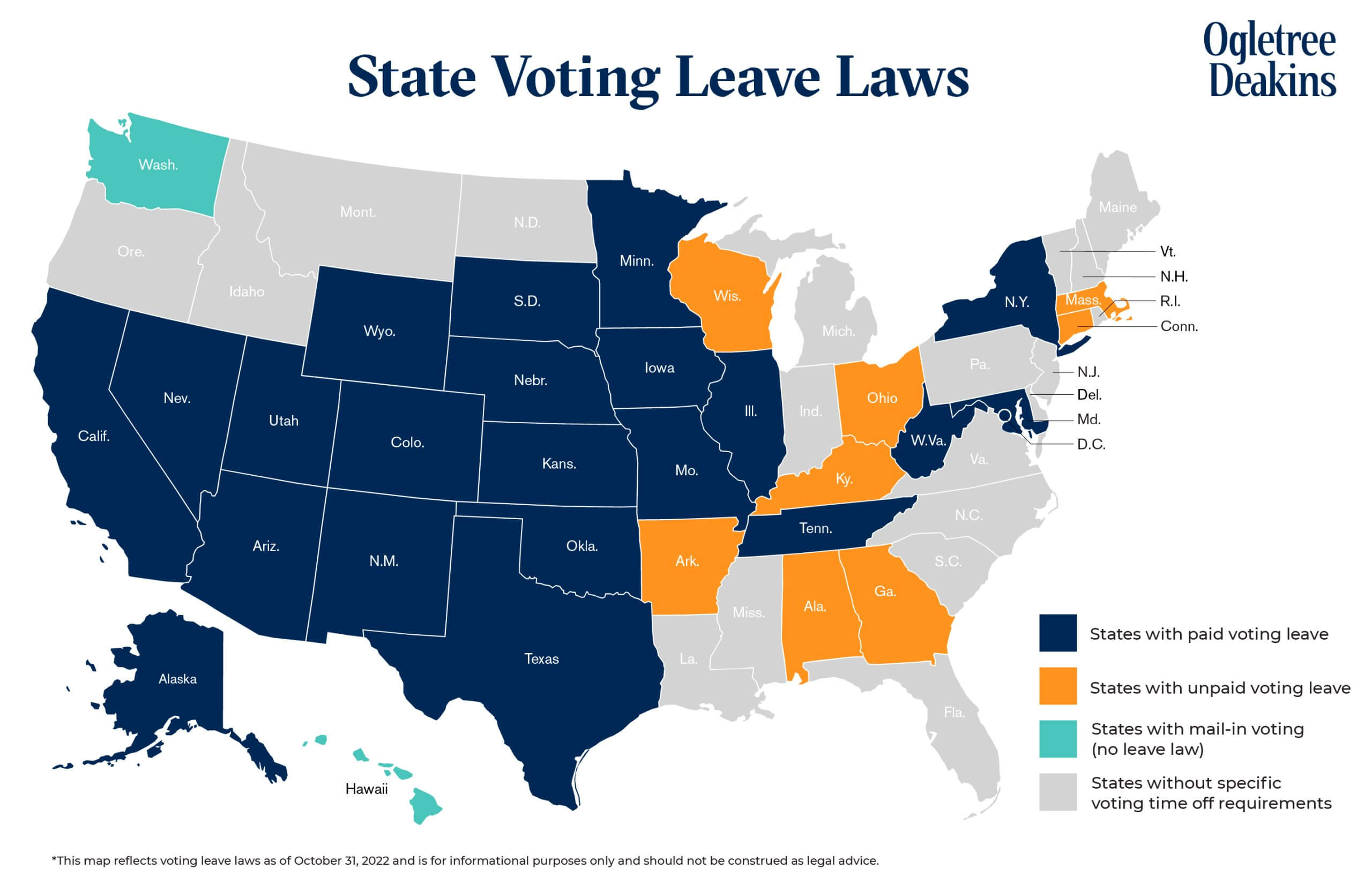 Voting Leave Laws Map