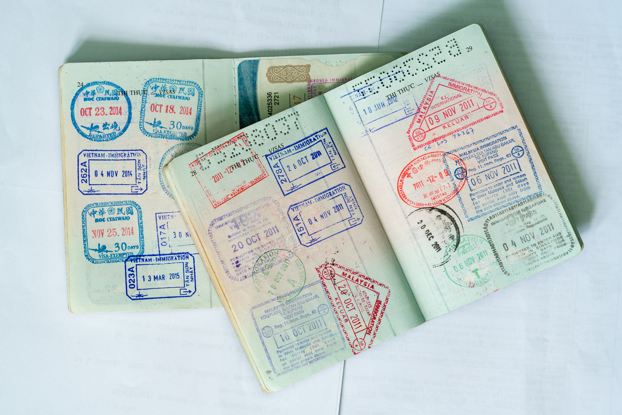 Stamp on Vietnamese passport